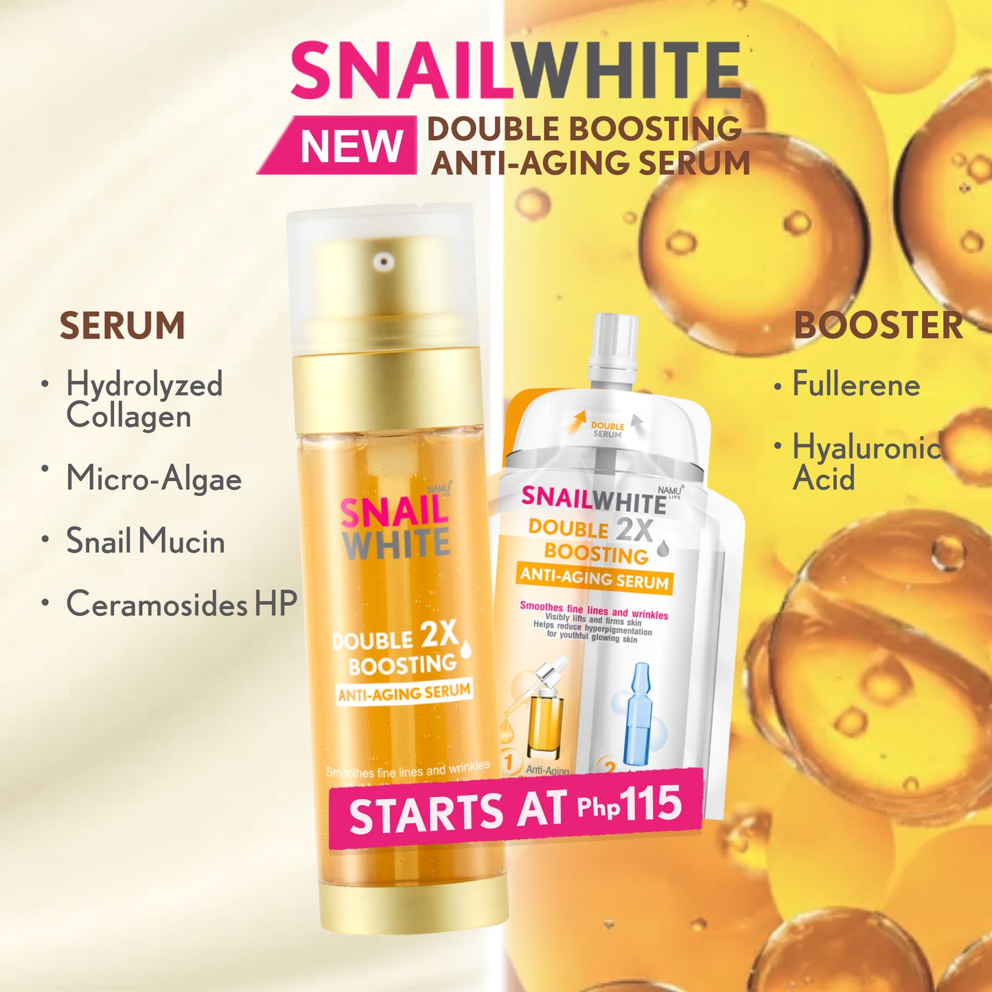 SNAILWHITE Double Boosting Anti-Aging Serum 40ml+40ml