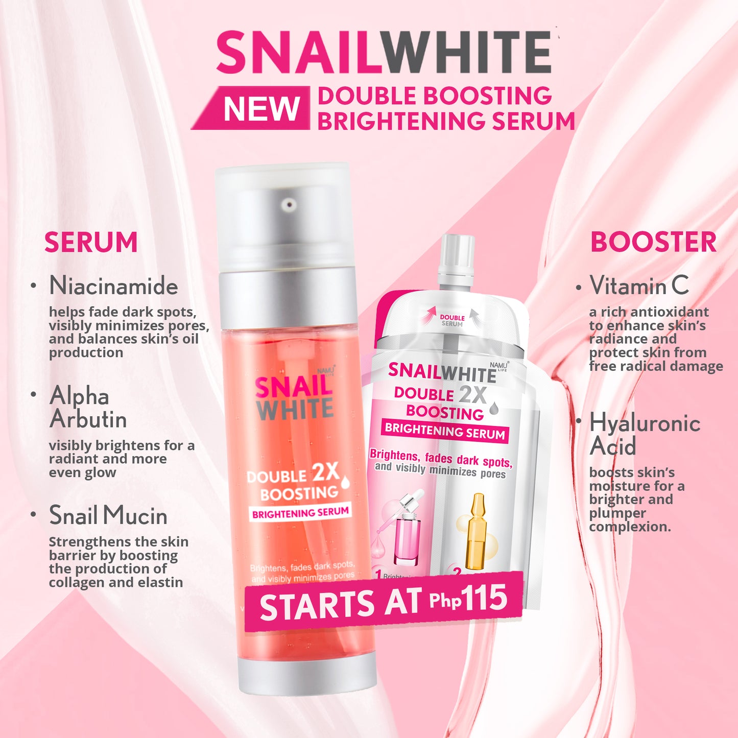 SNAILWHITE Double Boosting Brightening Serum 4ml+4ml